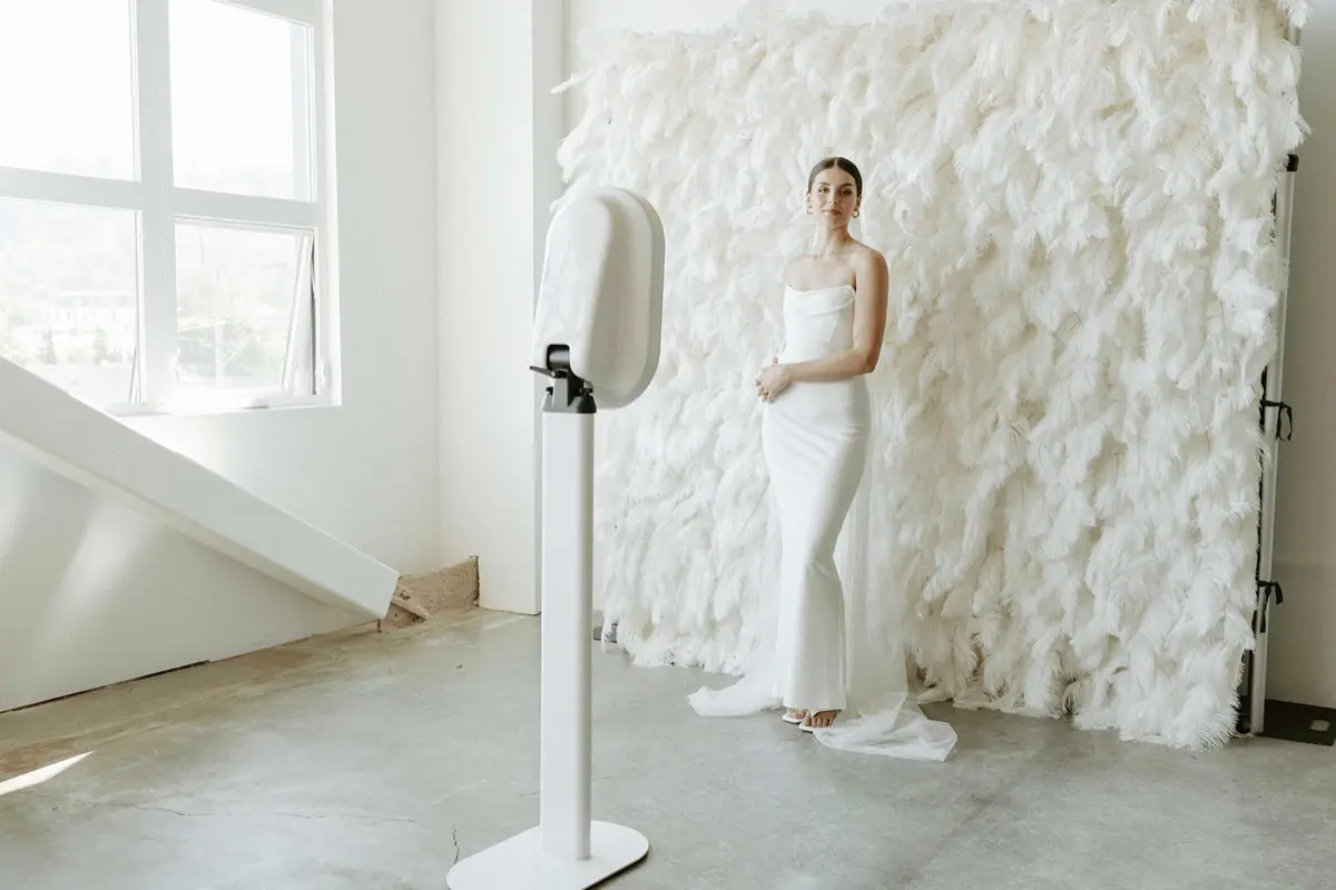 Custom backdrop wedding photo booth rental Los Angeles