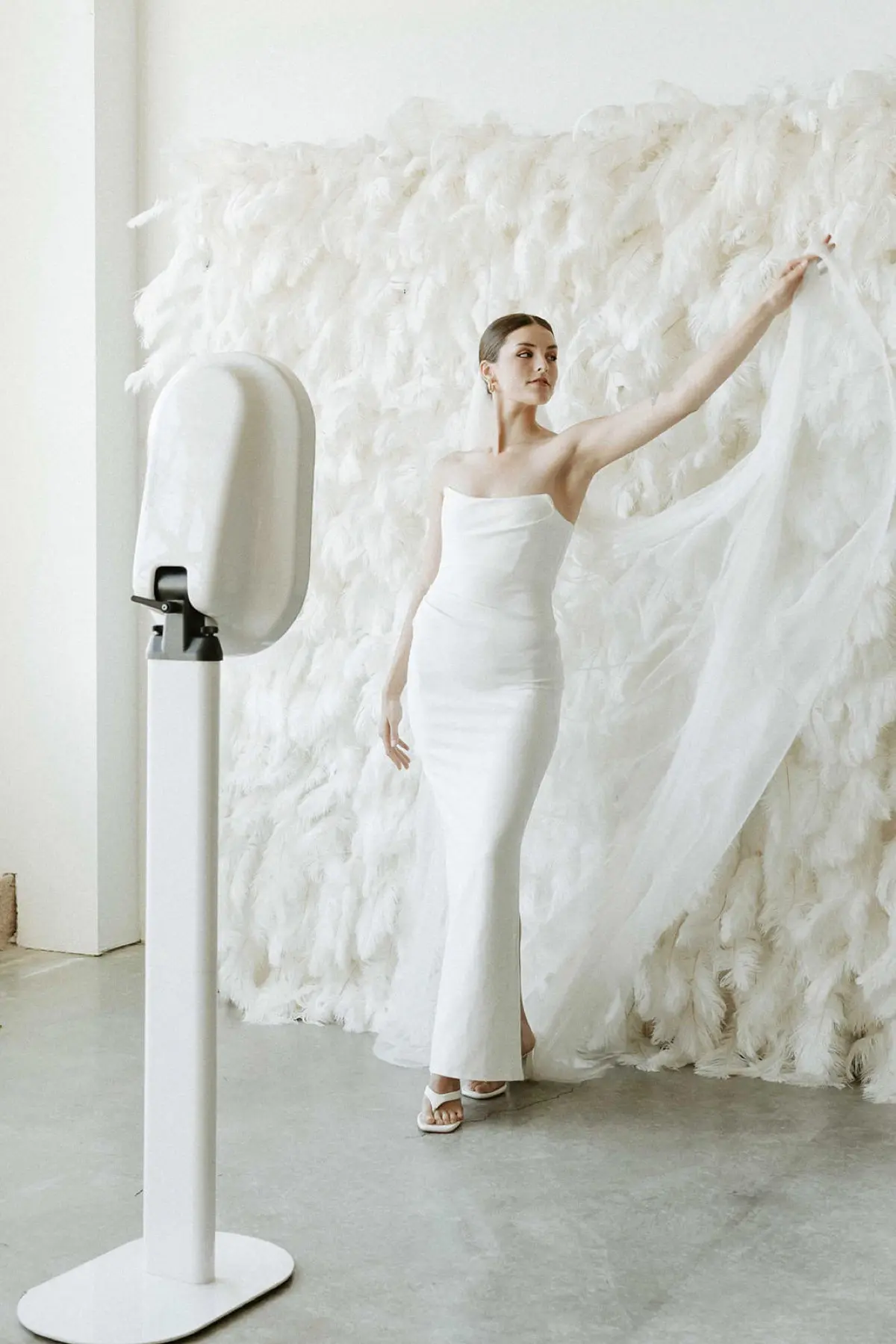 Elegant backdrop photo booth setup Los Angeles event