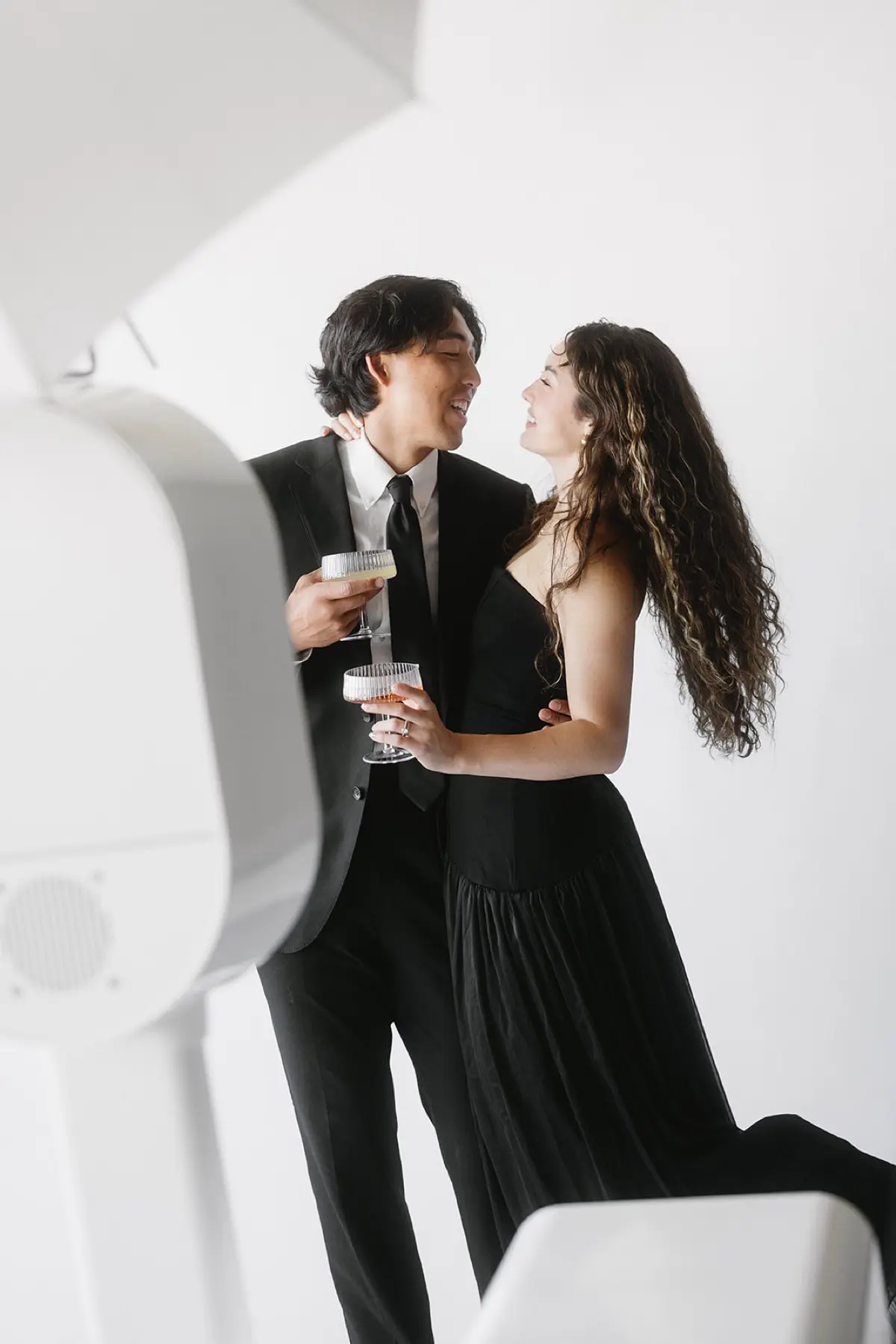 Glam photo booth black and white portrait Los Angeles event