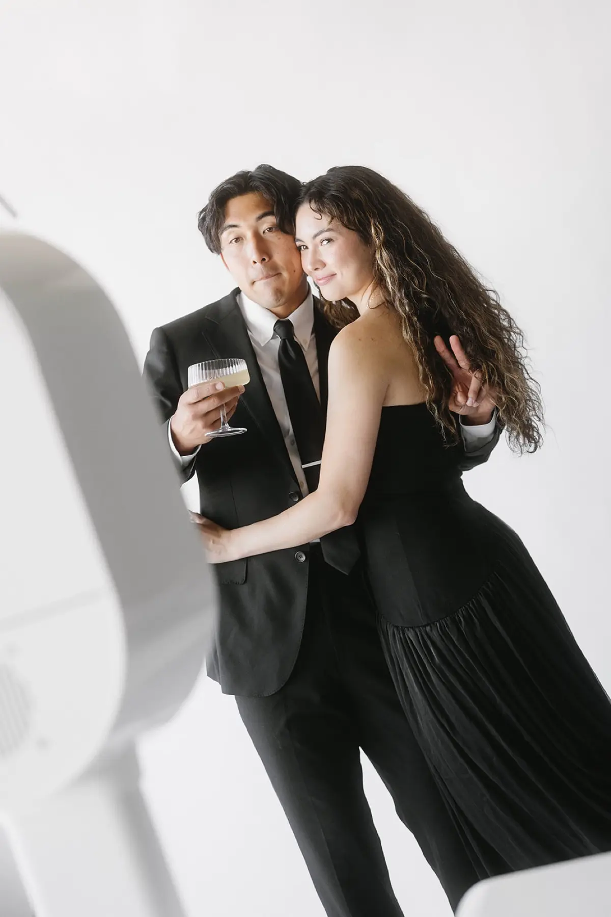 Glam photo booth cinematic portrait Los Angeles celebration