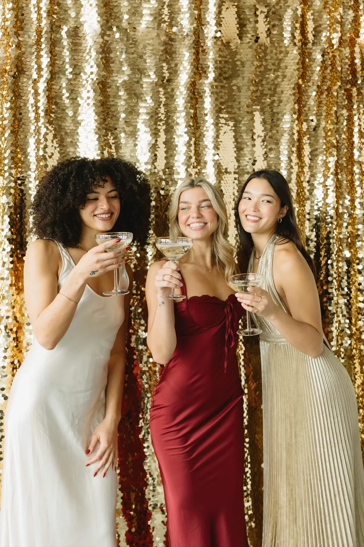 Guests posing at a Los Angeles holiday photo booth