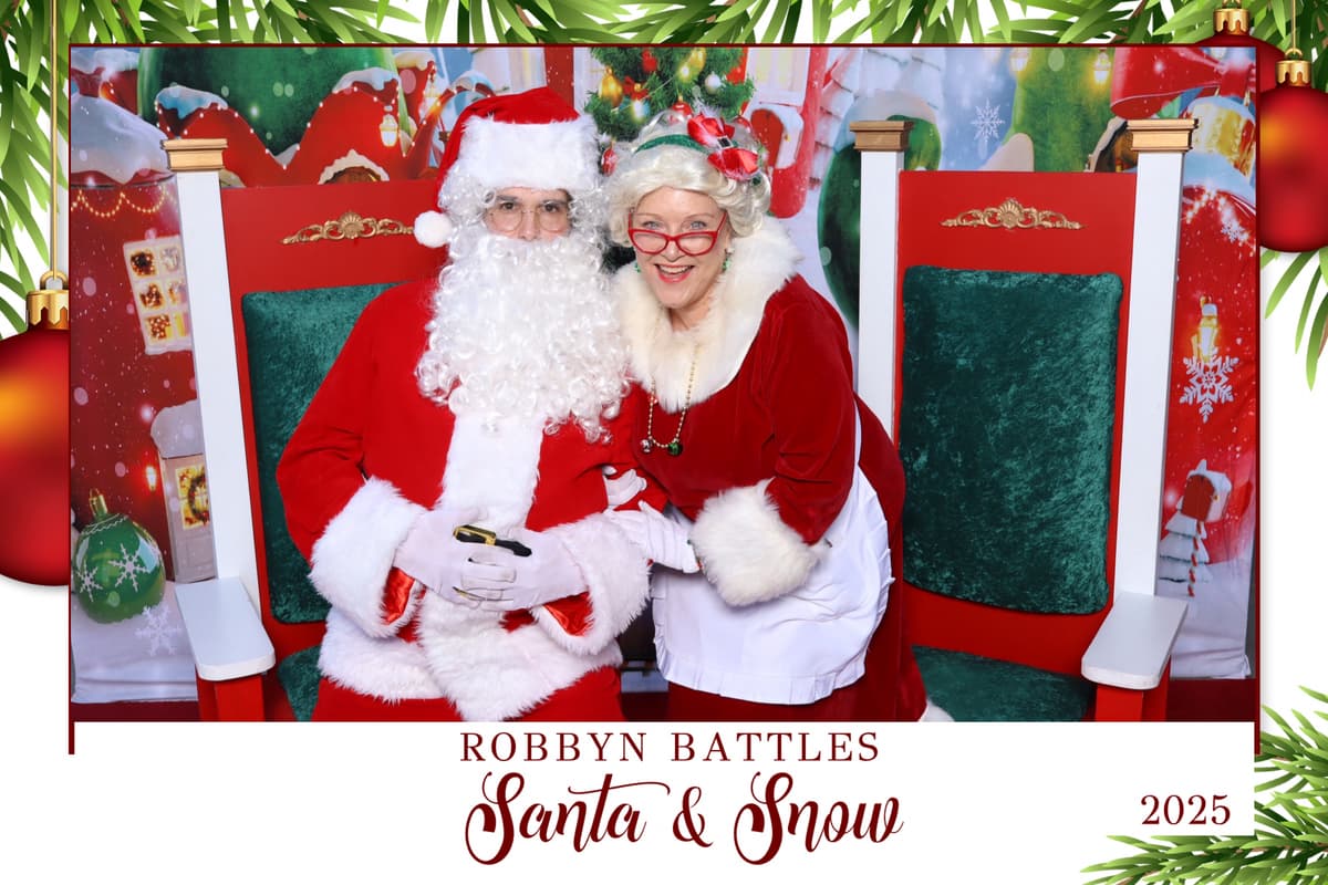 Robbyn Battles Santa and Snow holiday pop-up with branded photo booth by Captured Celebrations