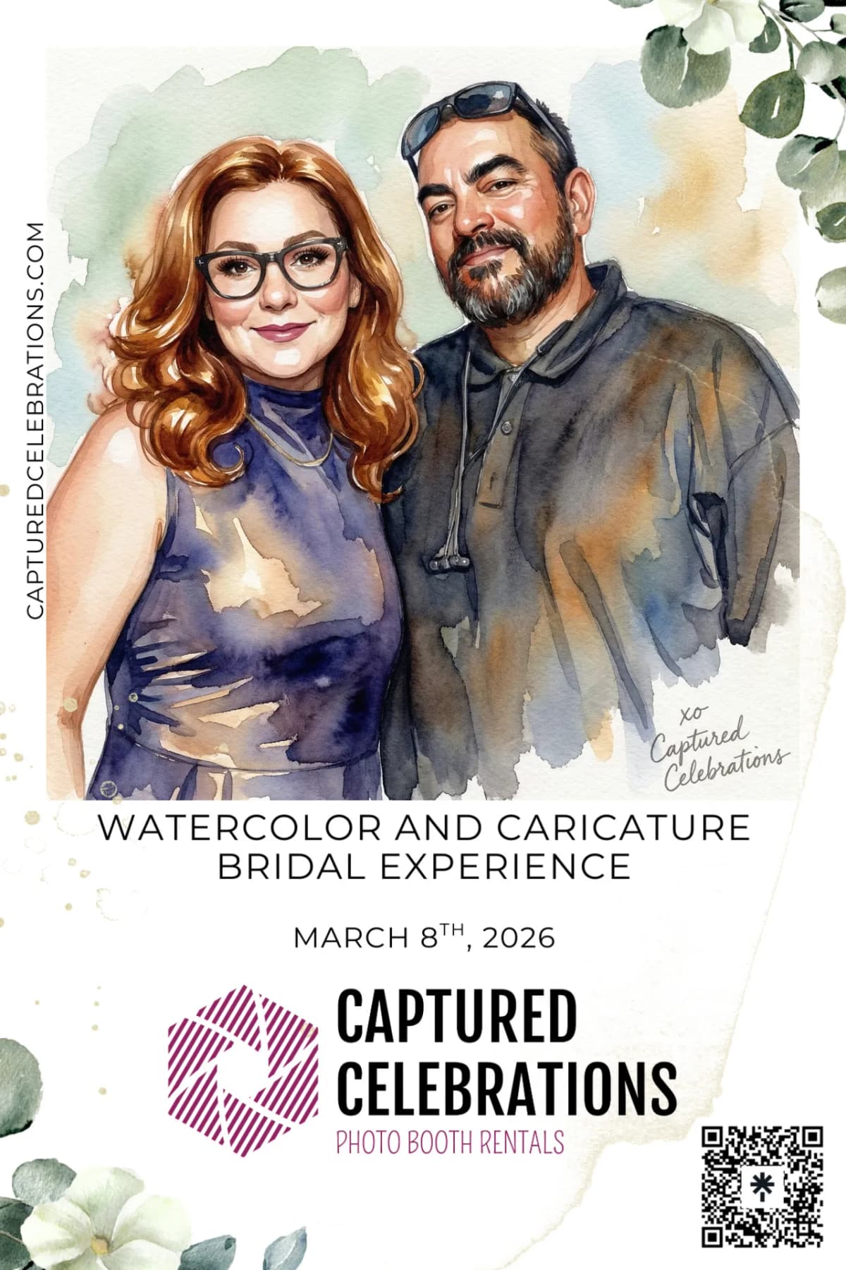 AI watercolor bridal promo Los Angeles wedding photo booth