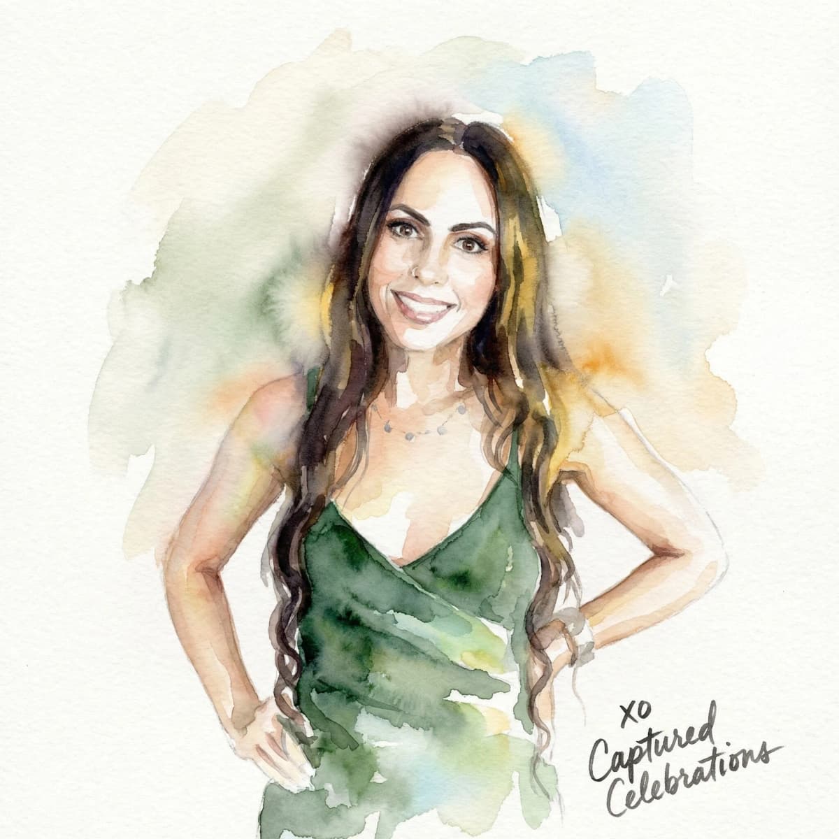 AI watercolor portrait photo booth Los Angeles event