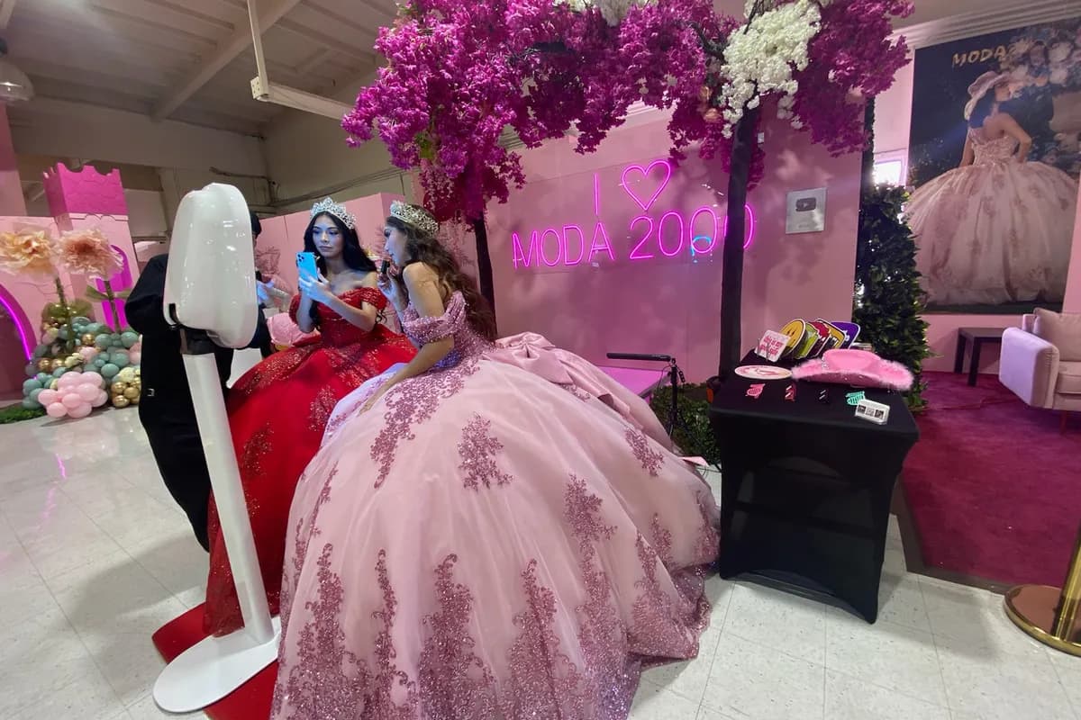 Quinceañera photo booth in Los Angeles — custom XV Años template, bilingual attendant