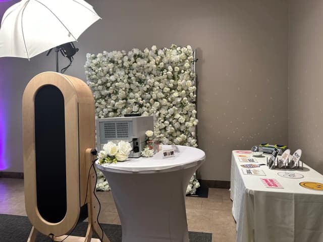 Retro mirror booth custom print template — wedding photo strip design with floral accents, Captured Celebrations Los Angeles