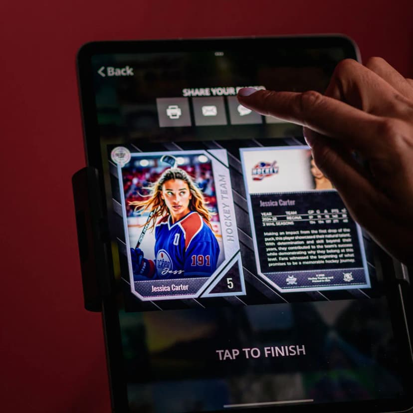 Hockey trading card keepsake from Los Angeles sports event — Captured Celebrations photo booth
