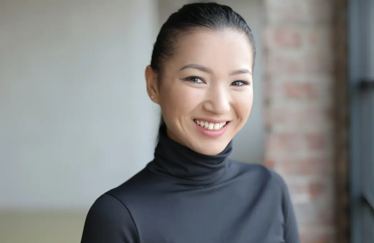 Professional headshot station at a Los Angeles corporate event