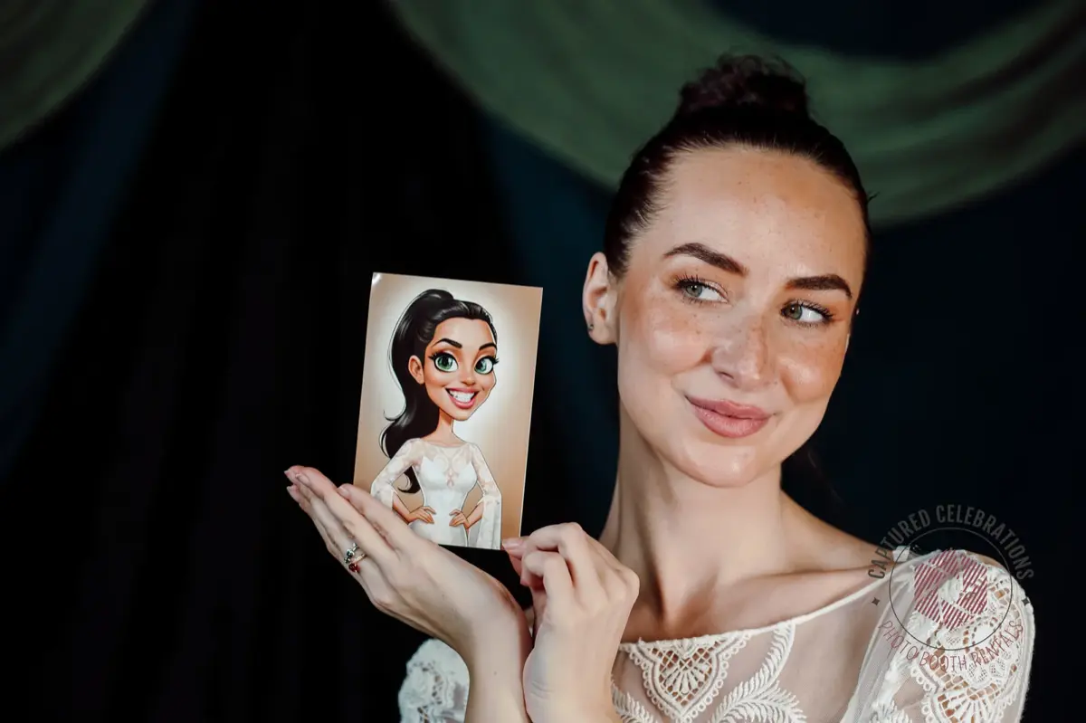 AI caricature artwork made at a Los Angeles event