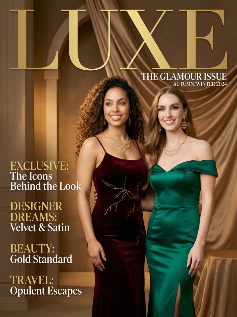 LUXE magazine cover AI photo booth theme in Los Angeles