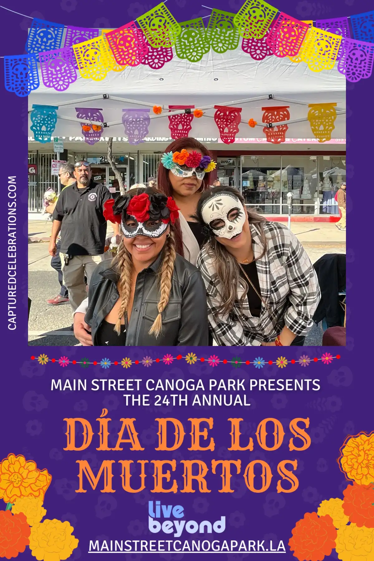 Photo booth at Día de los Muertos festival in Canoga Park