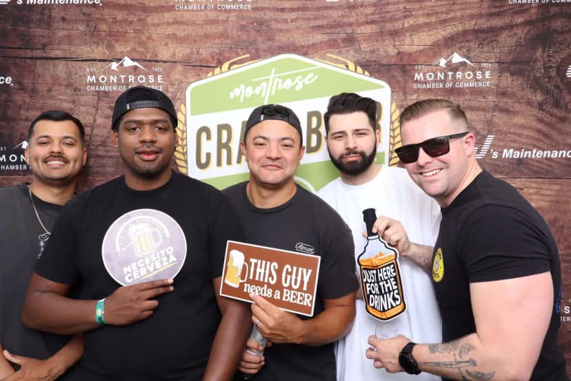 Branded digital photo template with sponsor overlay at Los Angeles area event