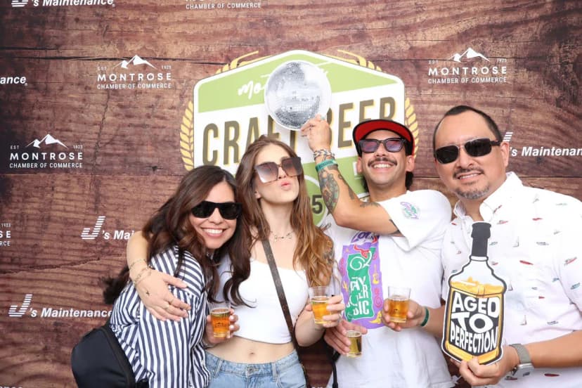 Attendees at Montrose Craft Beer Fest 2026 photo booth activation