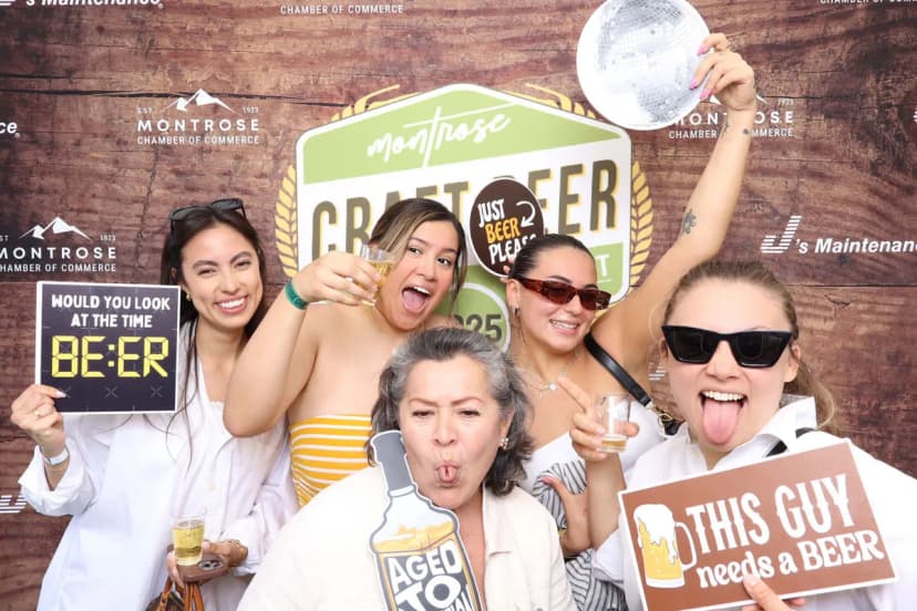 Captured Celebrations photo booth setup at Montrose Craft Beer Fest 2026