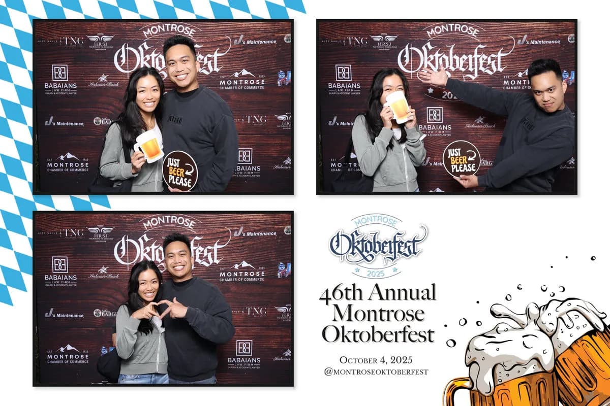 Montrose Oktoberfest 2025 photo booth activation near Los Angeles by Captured Celebrations