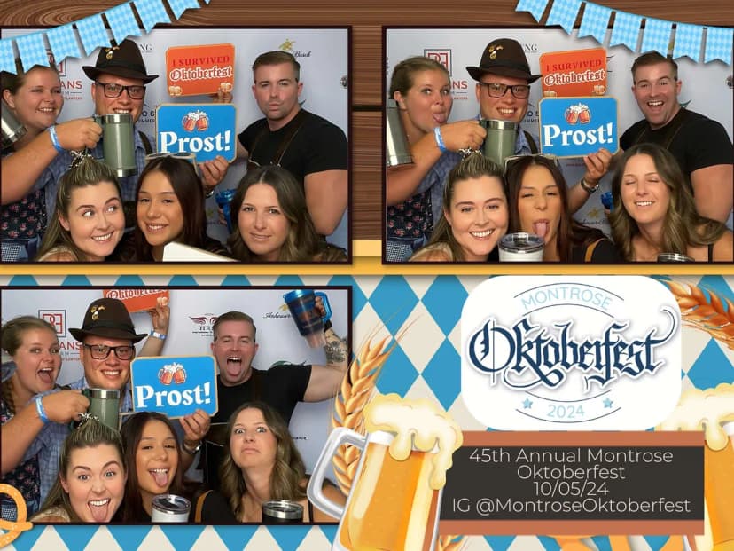 Sponsor-branded photo booth prints at Montrose Oktoberfest community festival near Los Angeles