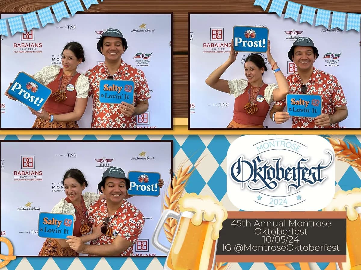 Community members at the Captured Celebrations sponsor photo booth activation near Los Angeles California