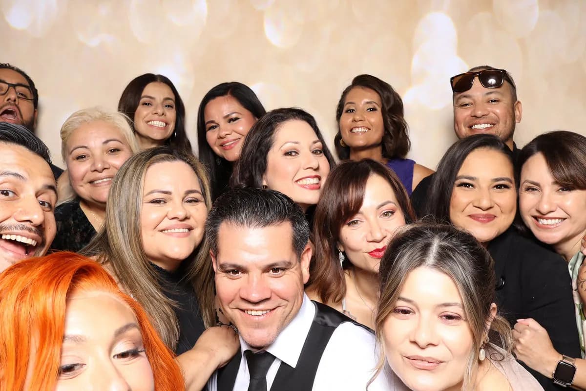 Wedding guests recording audio guestbook messages at Hart & Maine Events in Santa Clarita, Los Angeles County