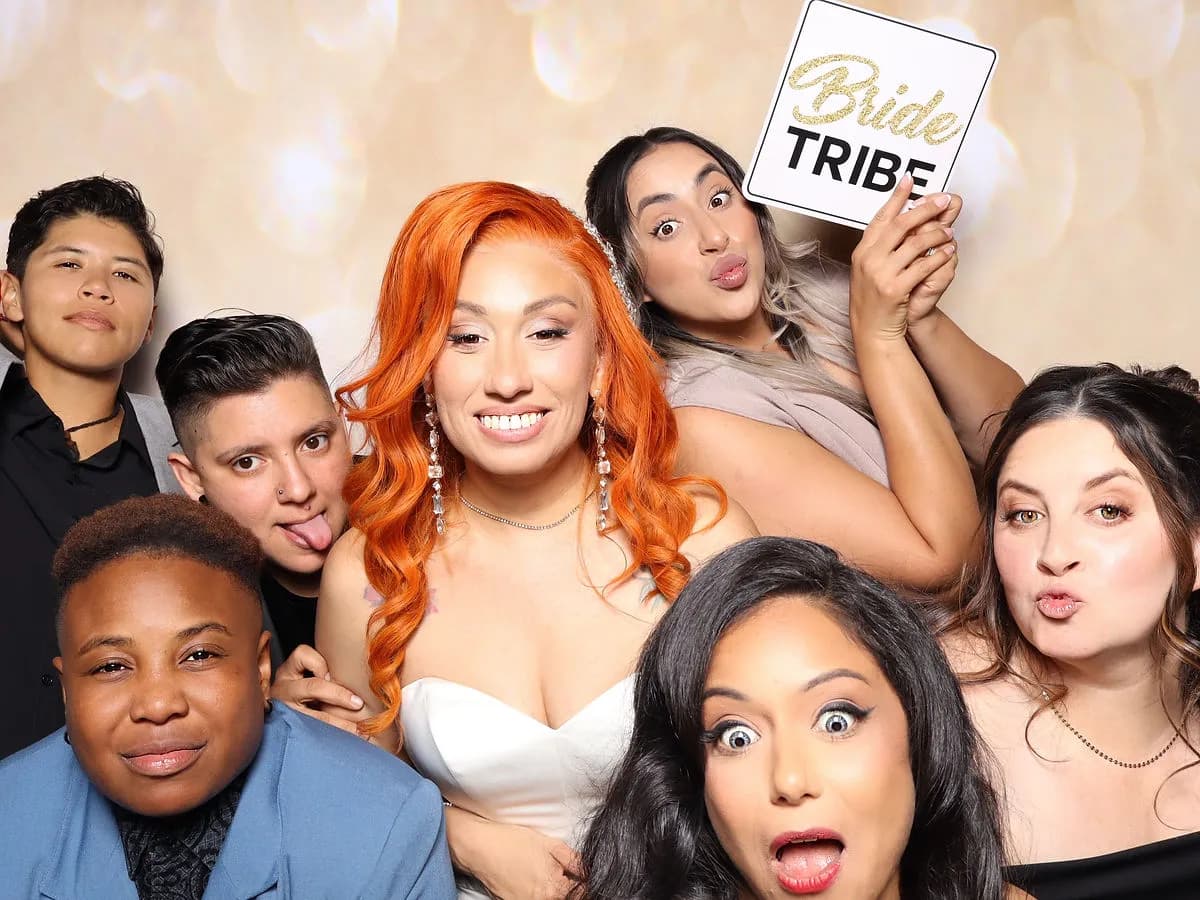 Wedding celebration photo booth moments at Hart & Maine Events in Santa Clarita, Los Angeles County