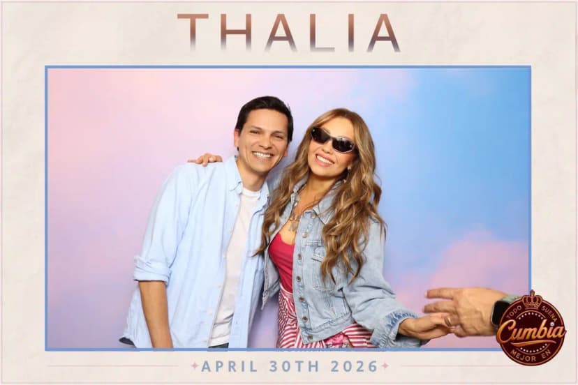 Celebrity photo booth brand activation at Thalia Sony Music event The Grove LA