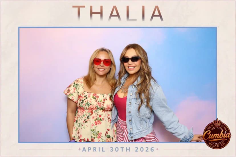 Fan with custom Sony Music branded print at Captured Celebrations photo booth The Grove LA