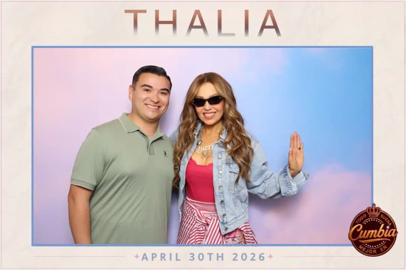 Fans with custom branded prints at Thalia Sony Music pop-up Los Angeles