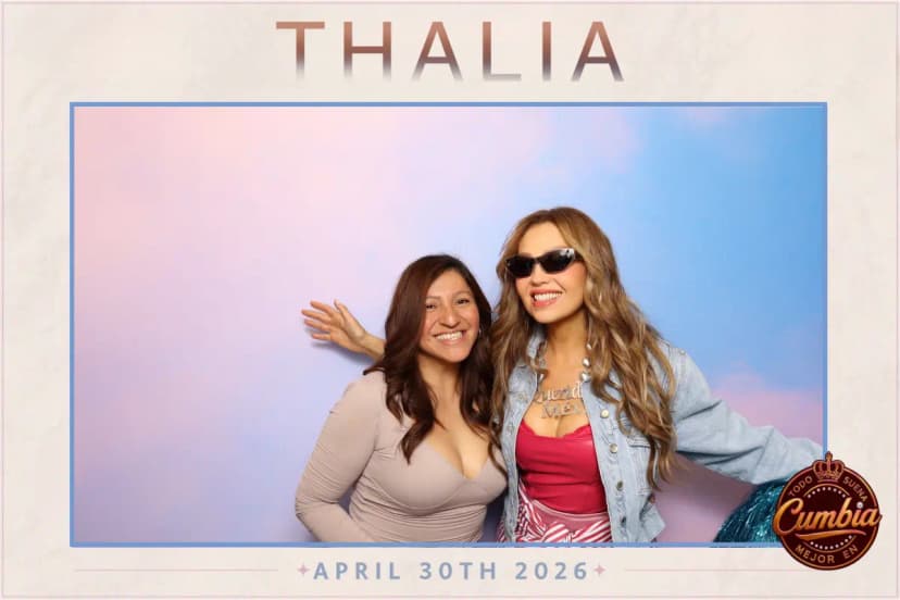 Custom backdrop photo booth at Thalia album release Los Angeles