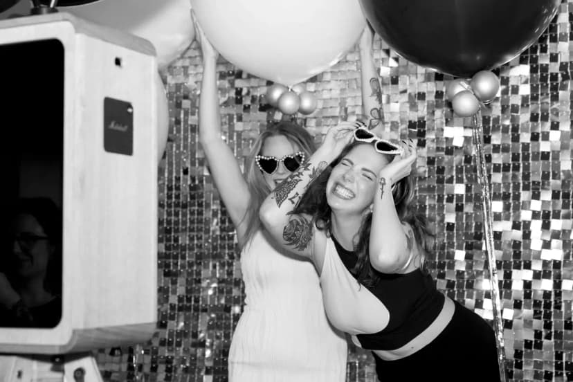 Black and white photo booth prints, Captured Celebrations Los Angeles