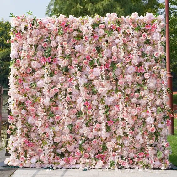 Pink floral backdrop for events