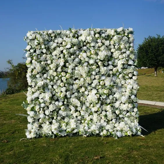 White flower wall backdrop