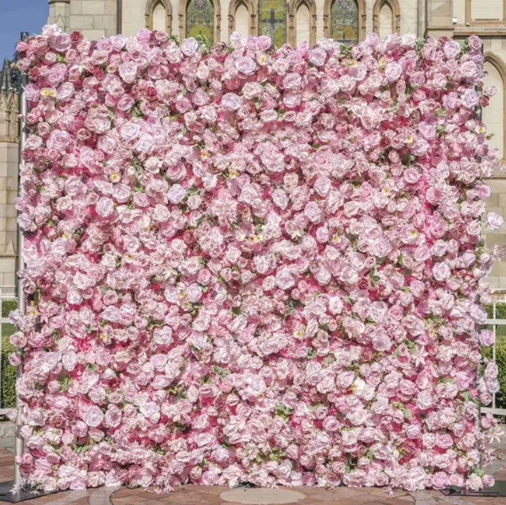 Pink rose backdrop for event photography