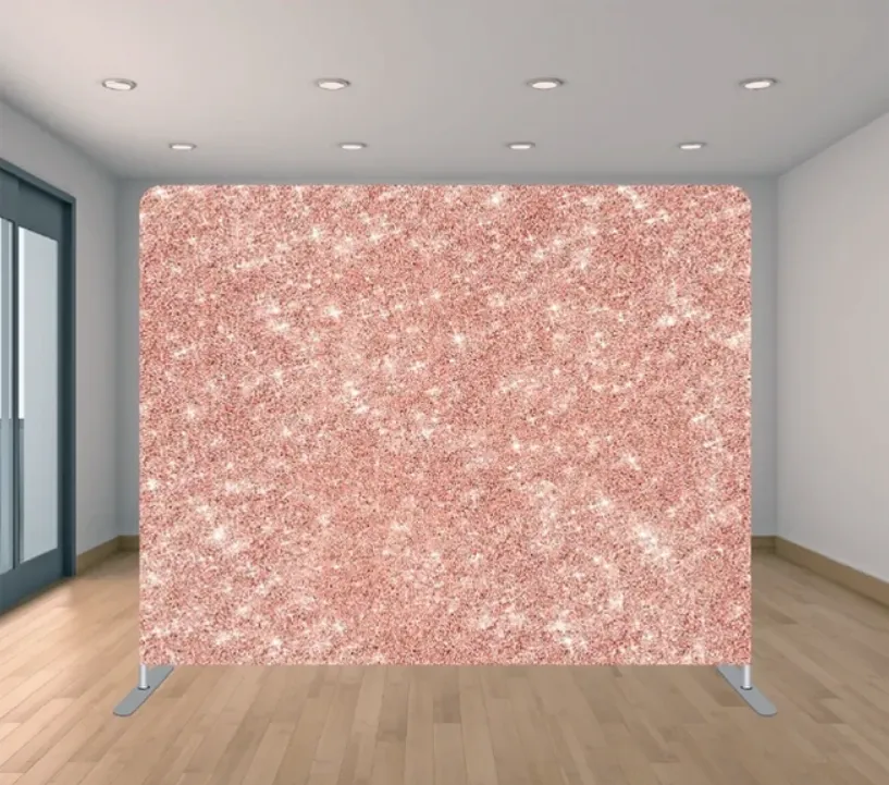 Rose gold glitter backdrop for events