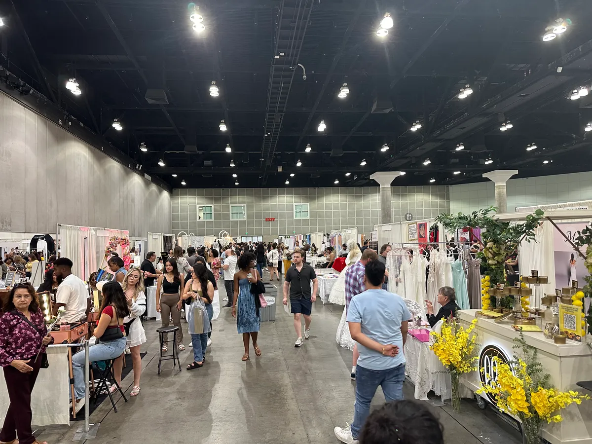 People walking at an expo