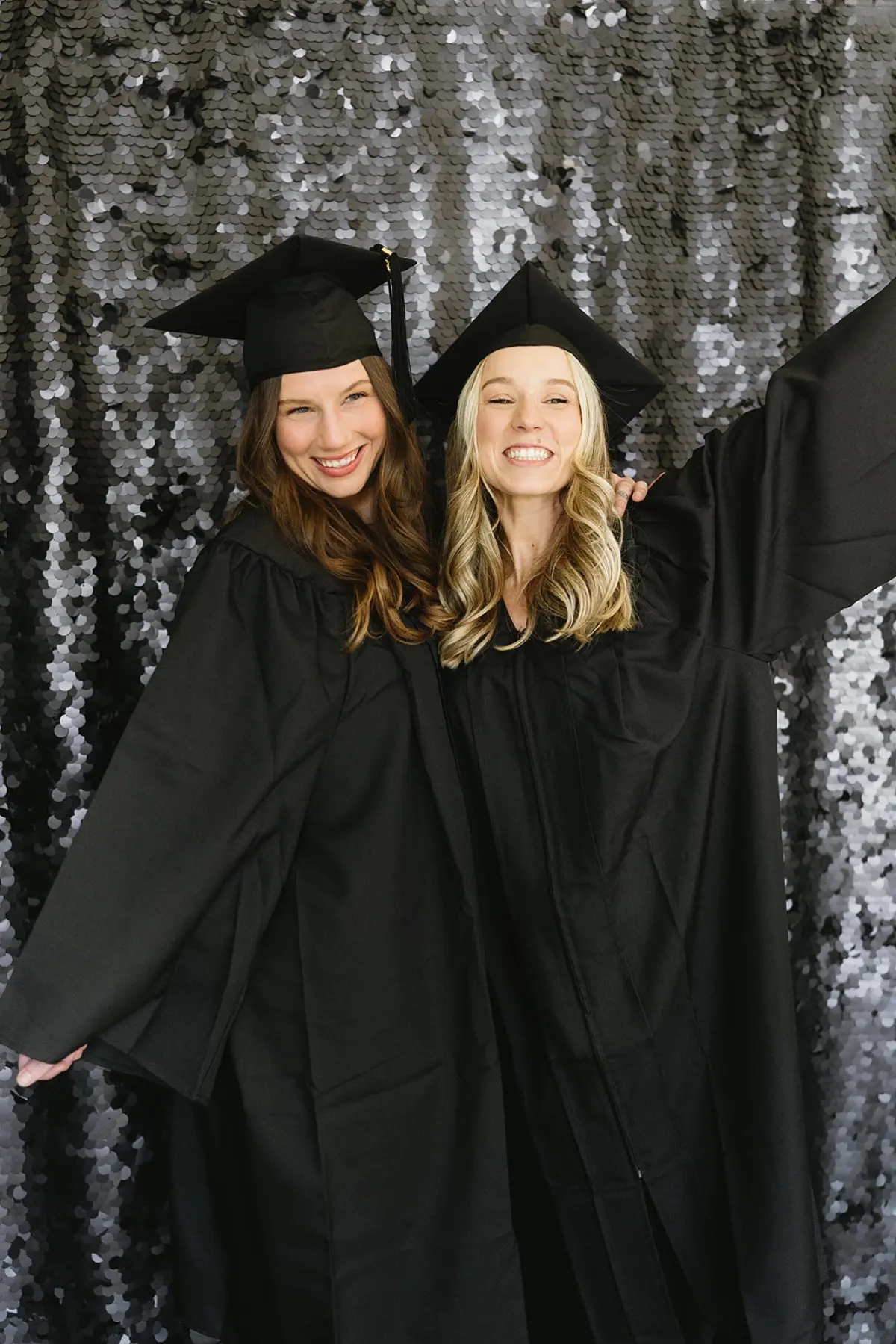 Graduation party guests at photo booth in Los Angeles