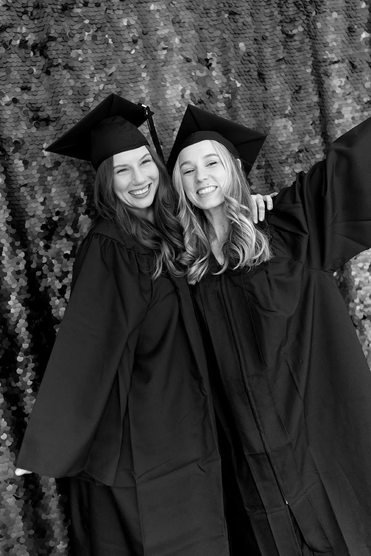 Graduation photo booth with friends at Los Angeles party