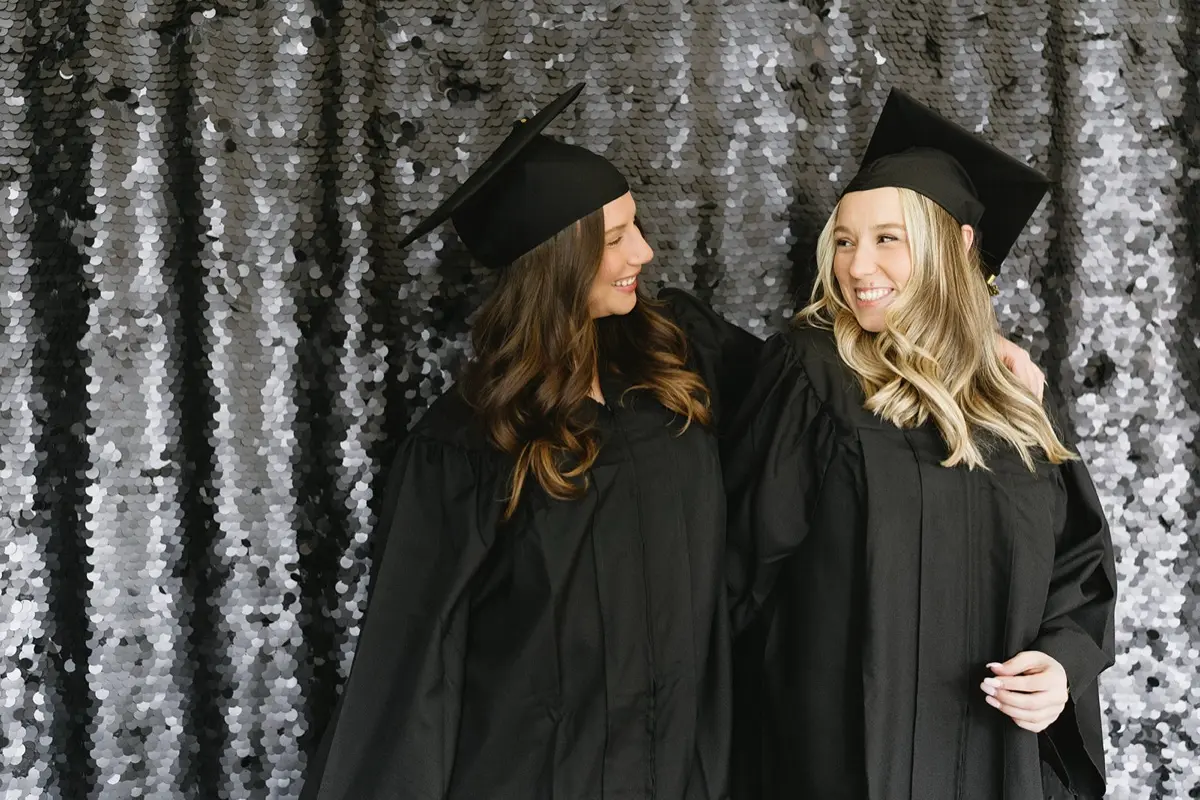 Students at graduation photo booth celebration in Los Angeles