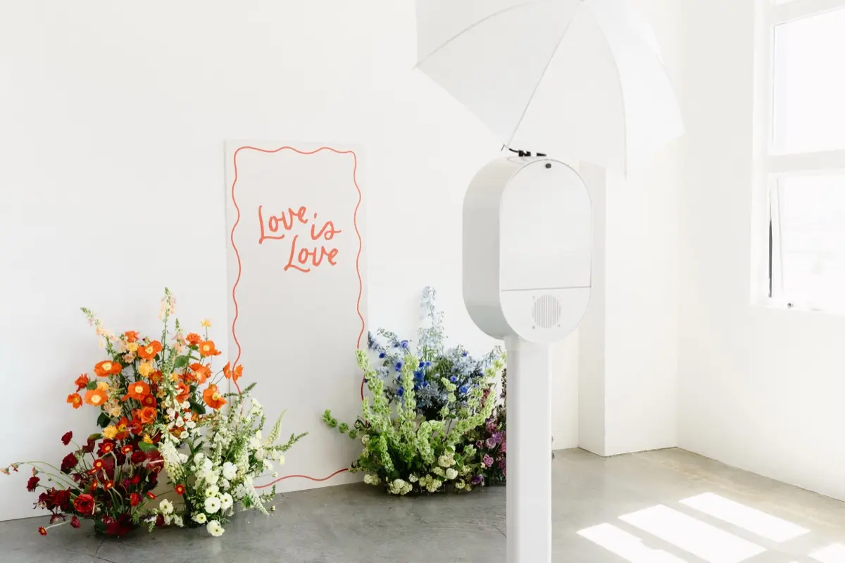 Pride rainbow themed photo booth capturing vibrant moments at a Los Angeles celebration