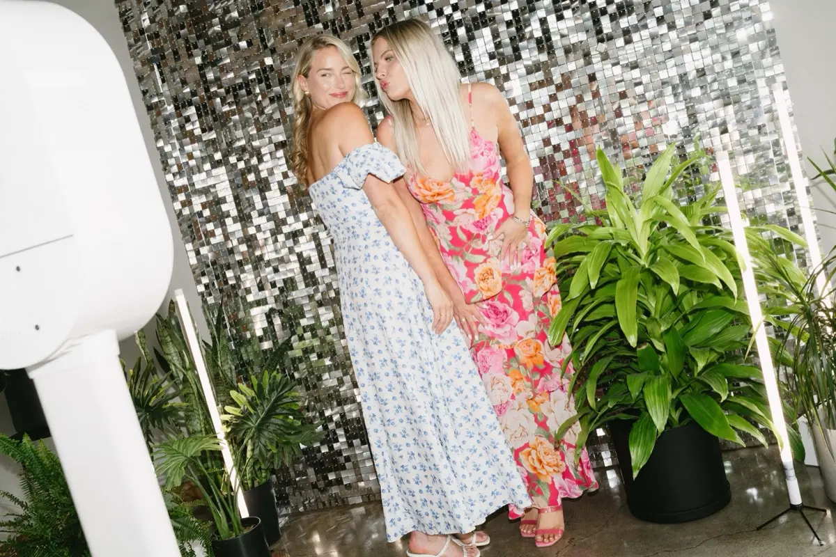 Shimmer photo booth setup at a Los Angeles event